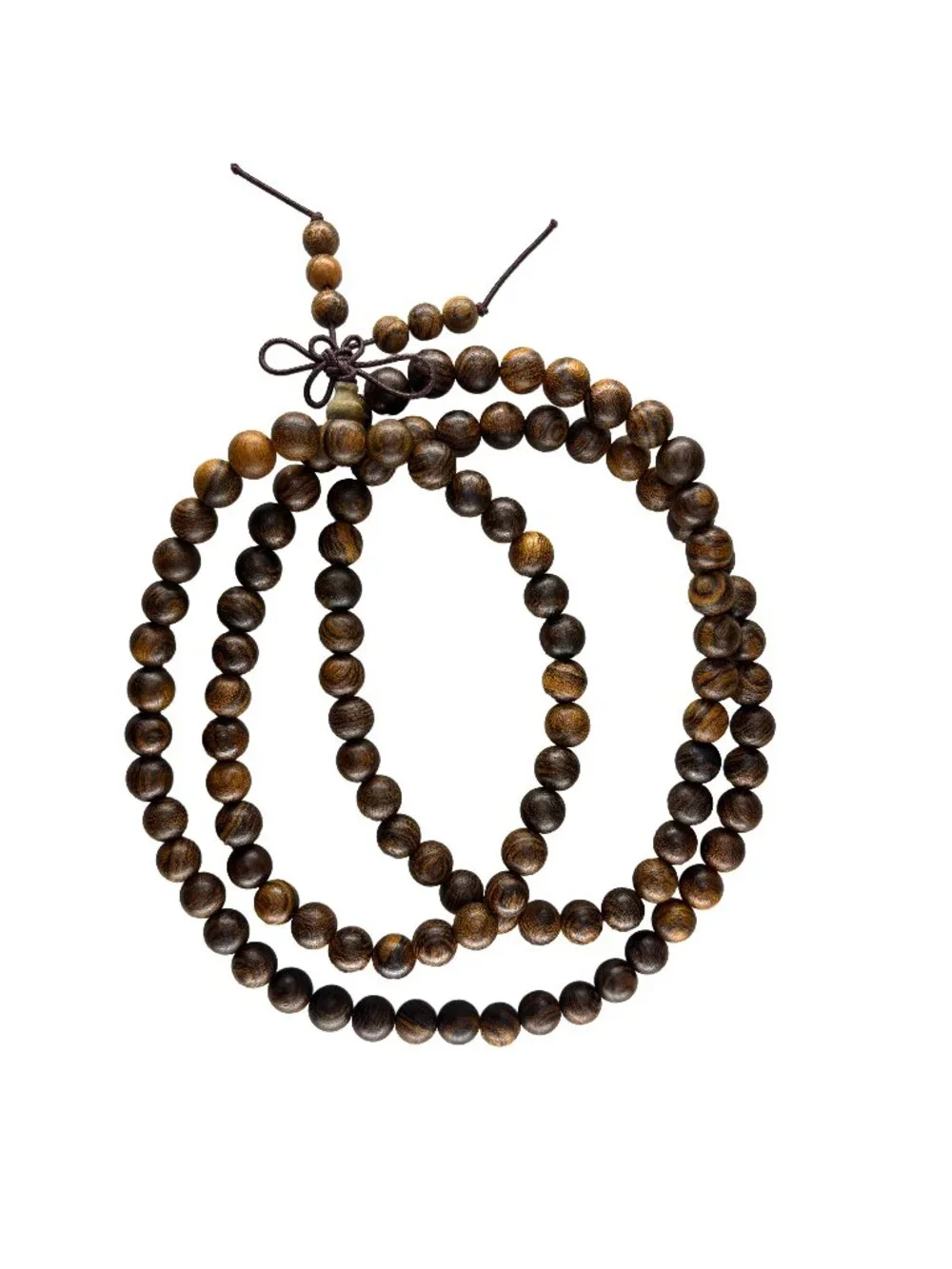 Natural Tiger Sandalwood 8mm 108 Beads Mala Necklace Bracelet 32.7g Wood